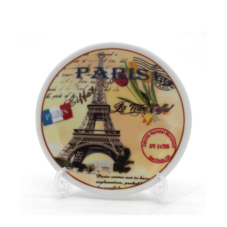 Customized Printed Country City Ceramic Souvenir Plates with Logo