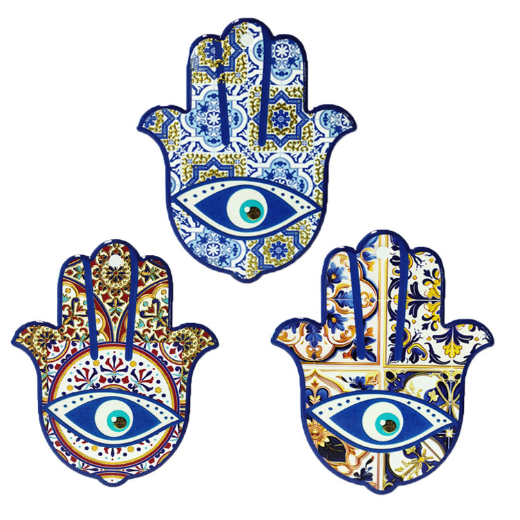 Custom Printing Fatimas Hand Souvenir Evil Eye Fridge Magnet Ceramic Ref Magnet