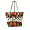 Custom Logo Palm Tree Beach Souvenir Tote Bag Large Canvas Travel Vacation Bag