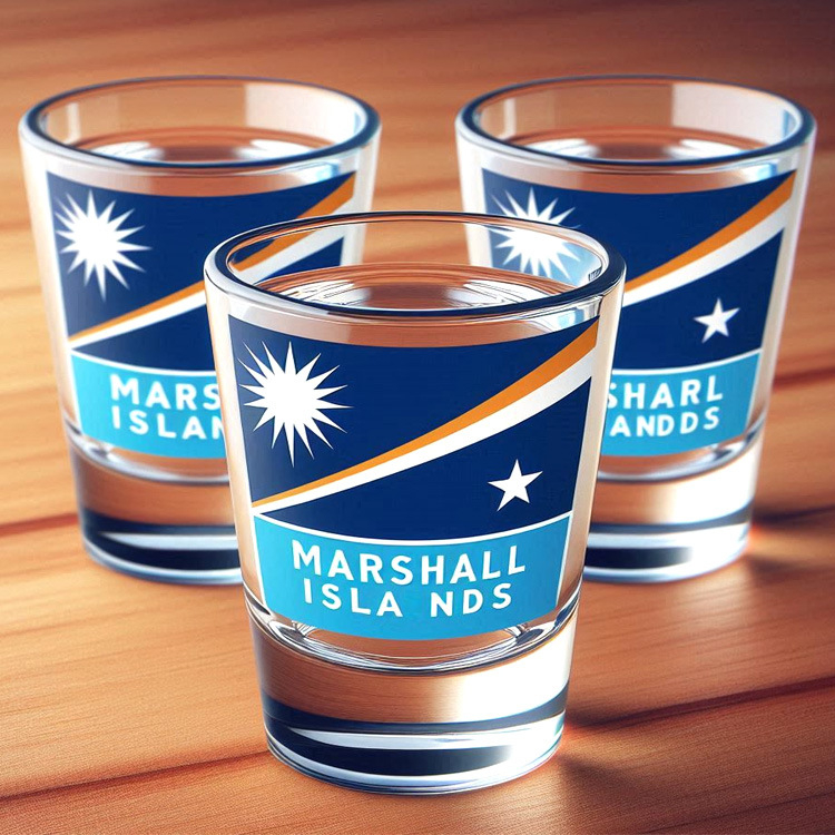 Customized Logo Travel Gift Flag Marshall Island Souvenirs Shot Glass