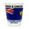 Factory Custom Logo 1.5 Ounce Caribbean Map Design Shot Glass Souvenir Turks an Caicos Shot Glasses