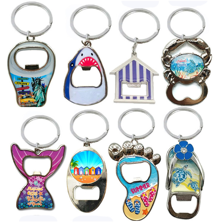 Factory Alloy Epoxy Tourist Souvenir Bottle Opener Customized Shape Logo Slippers Flip Flop Foot Bottle Opener