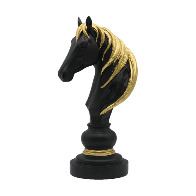 Factory Wholesale Living Room Decoration Animal Figurine Horse Head Sculpture Resin Statue