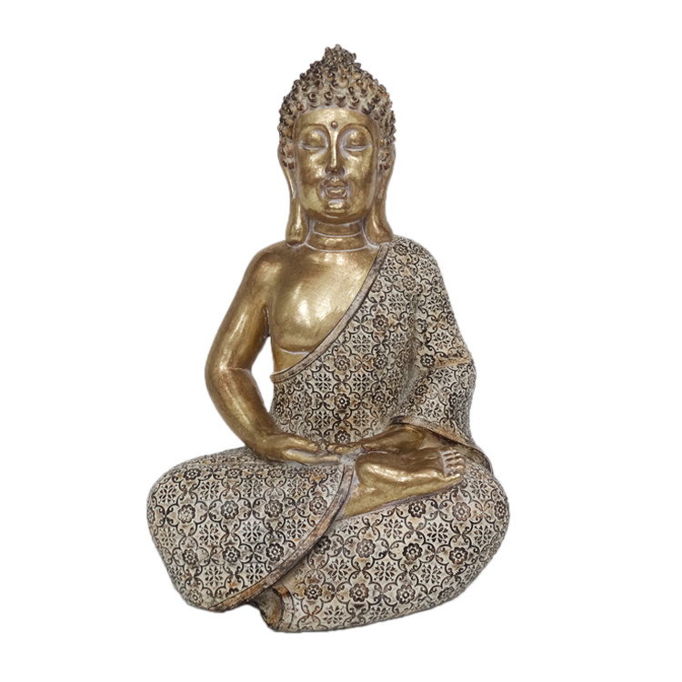 Retro Resin Craft Gold Budha Statue Home Decor