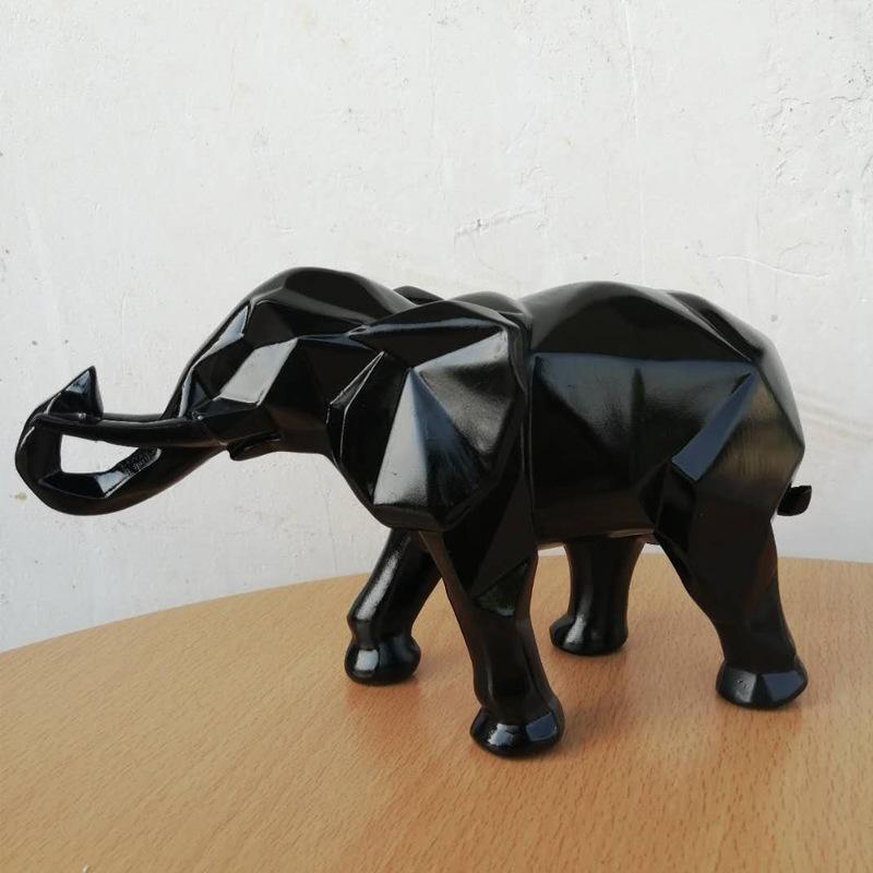 Luxury Nordic Home Decor Geometric Gold Elephant Figurine Resin Elephant Statue