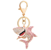 Wholesale Ocean Series Bag Pendant Keychain Zinc Alloy Crystal Rhinestone Shark Keychain