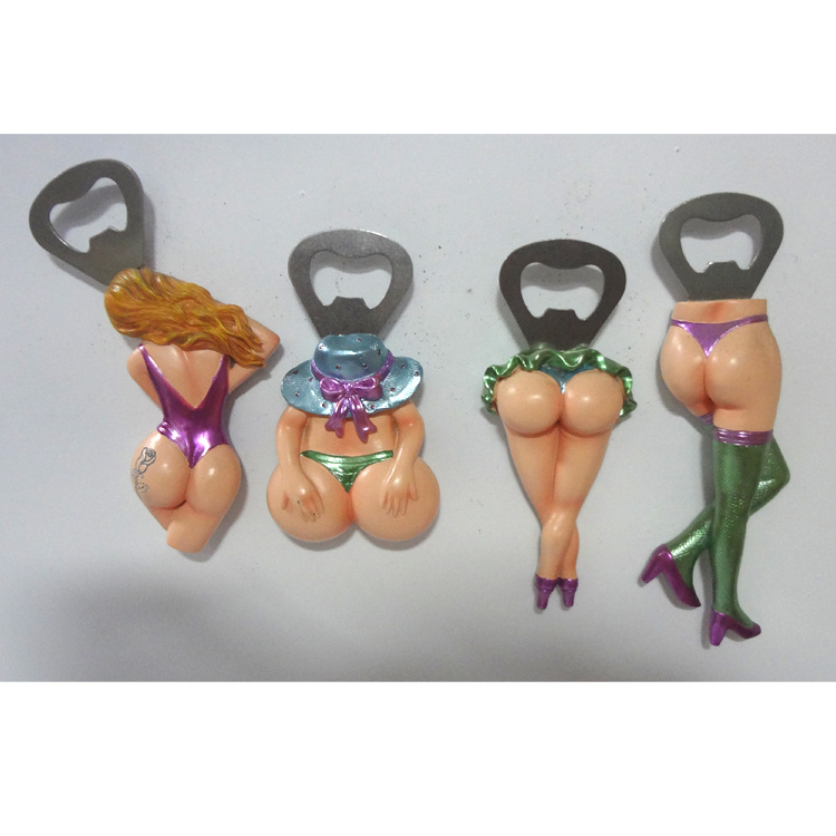 Creative Souvenir Gift Sexy Human Body Resin Personalised Penis Bottle Opener with Magnet