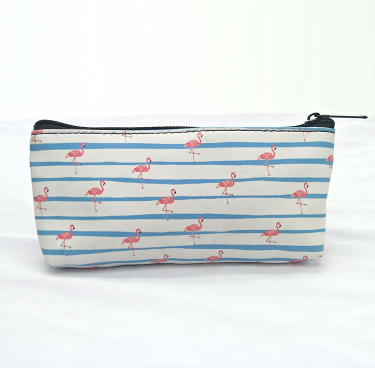 Nautical Crab Printed Souvenir Gift PU Leather Striped Coin Purse