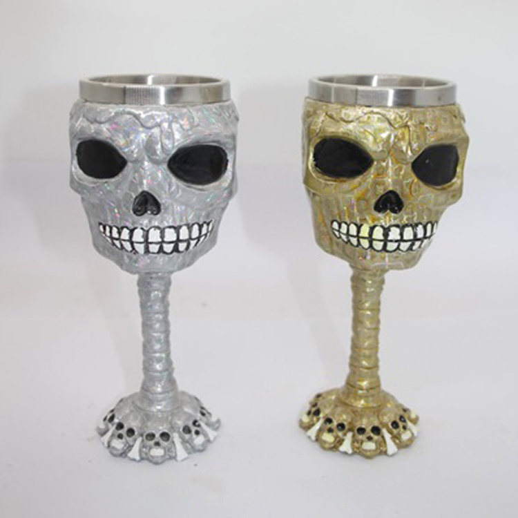 Halloween Decoration Retro Resin Skull Beer Mug Skull Goblet