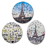 Wholesale Leather Small Mini Cosmetic Mirror Bling Tourist Souvenir France Paris Pocket Mirror with Custom logo