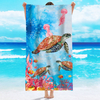 Custom logo Print extra Large Microfiber Tropical Turtles Beach Towel