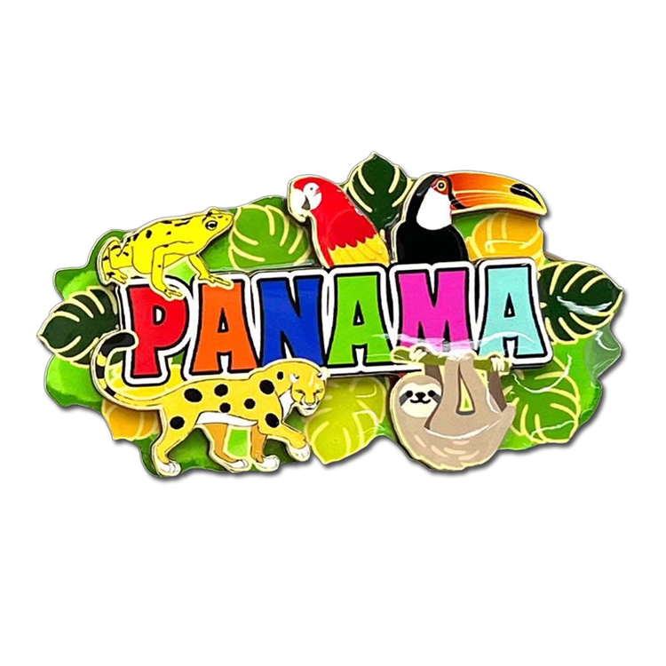 Factory Custom Logo MDF Wood Magnet Travel Gift Parrot Colombia Souvenir Fridge Magnet