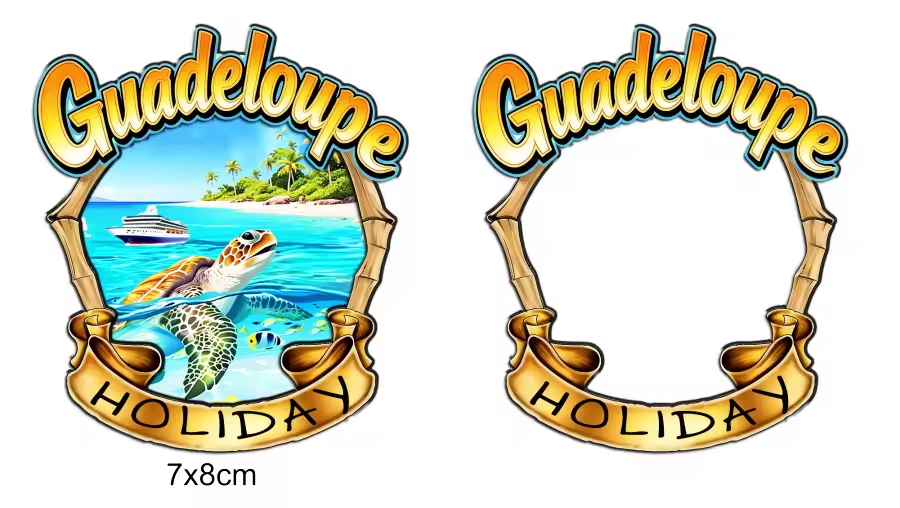 Customized Beach Islands Turtle Wood Magnet Guadeloupe Souvenir Fridge Magnet