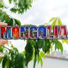 Factory Customized Logo Letter Shaped MDF Wood Mongolian Souvenir Mongolia Fridge Magnet