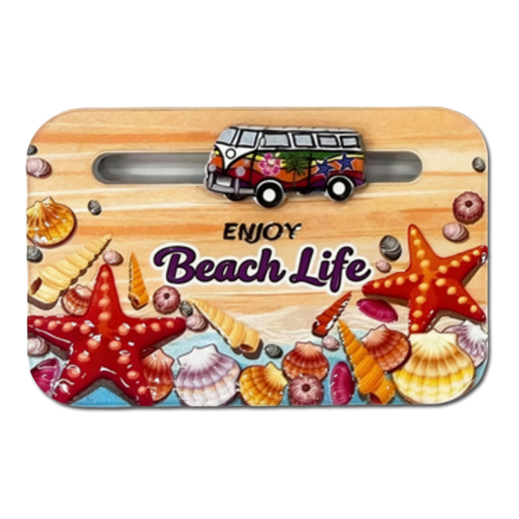 Wholesale Custom Tourist Souvenirs Beach City Wood Fridge Magnet 3D Movable Sliding Fridge Magnet