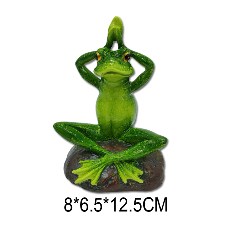 Wholesale Animal Creative Home Decor Funny Yoga Frog Statue Resin Frog Figurine