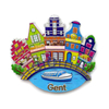 Customized Logo Resin Printing City Landscape Belgium Souvenir Gent Fridge Magnet