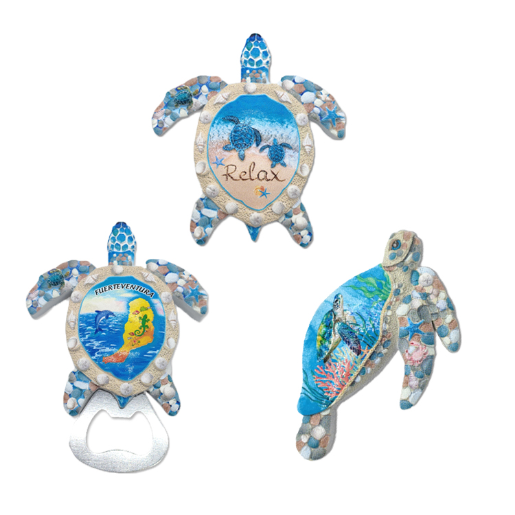 Custom Logo Printed Travel Gift Resin Magnet Beach Seaside Saranda Albania Souvenir Fridge Magnet