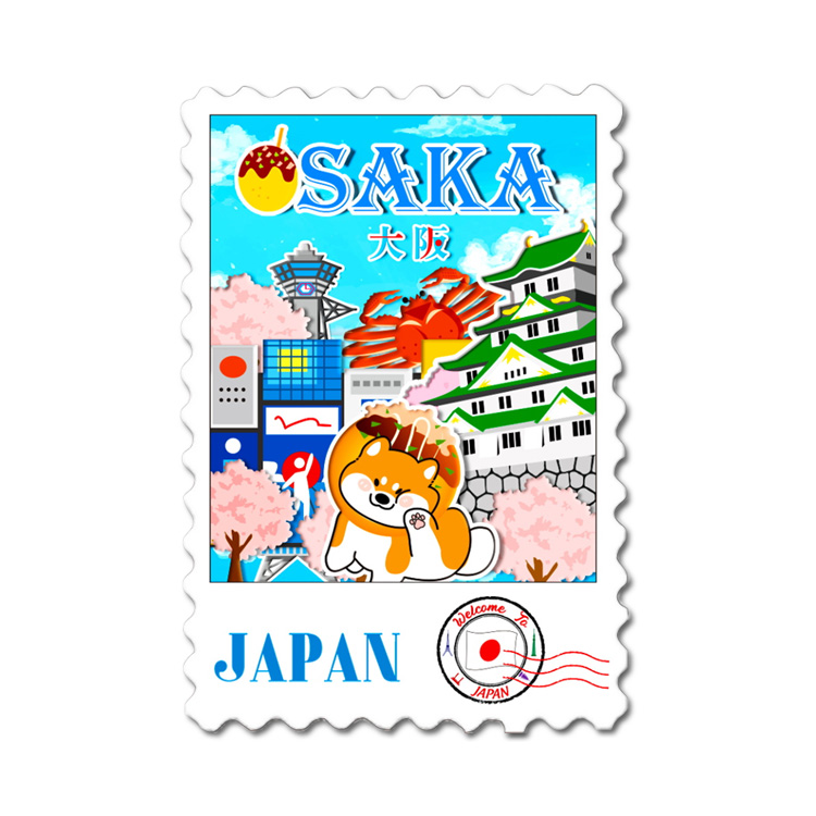 Custom Printed Dog Japanese City Resin Magnet Nagoya Hokkaido Okinawa Osaka Japan Souvenir Fridge Magnet