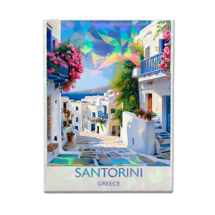 Customized Logo Printed Shiny Rectangle Photo Holographic Tin Magnet Slovenia Souvenir Maribor Fridge Magnet