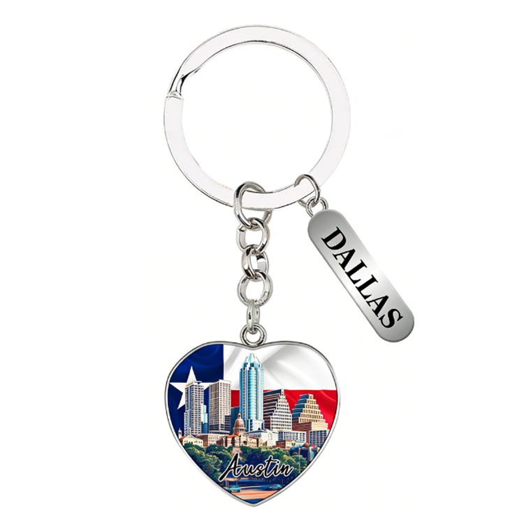 Customized Logo Metal Key Chain Charm Texas Cowboy Dallas Souvenir Keychain