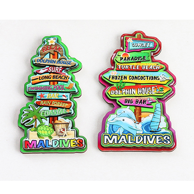 Custom Wood Landmark Shape Fridge Magnet Ocean Maldives Souvenir Fridge Magnet