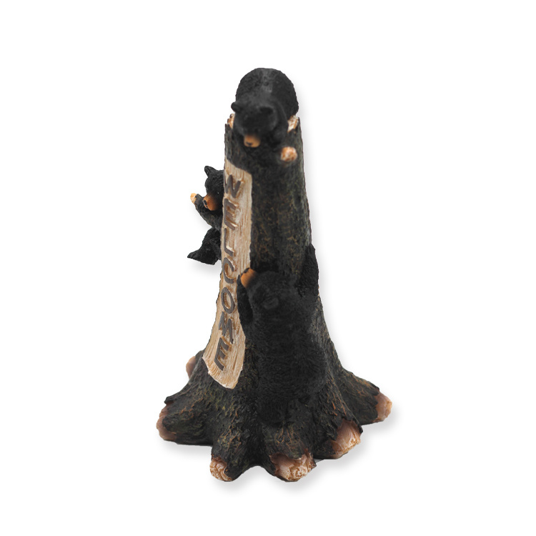 Custom Animal Black Bear Figurine Resin Bear Statue for Home Decor