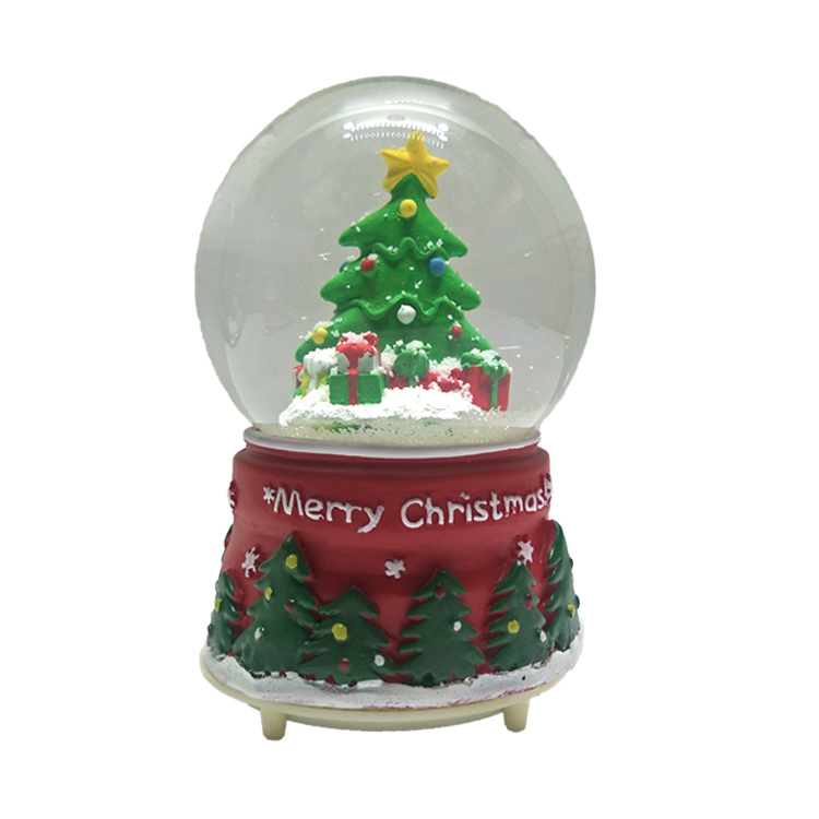 Hand-Painted Christmas Gift Decorative Musical Christmas Snow Globe