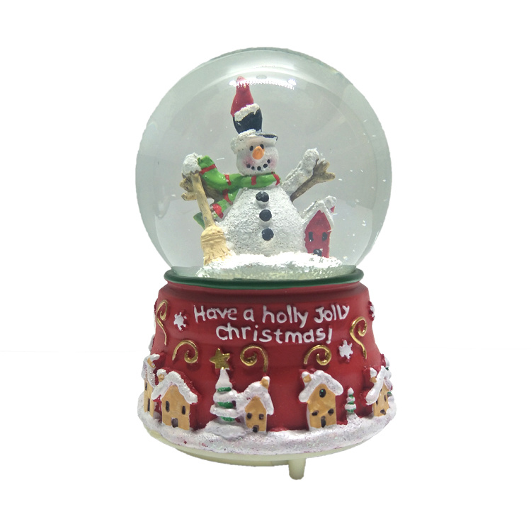 Hand-Painted Christmas Gift Decorative Musical Christmas Snow Globe