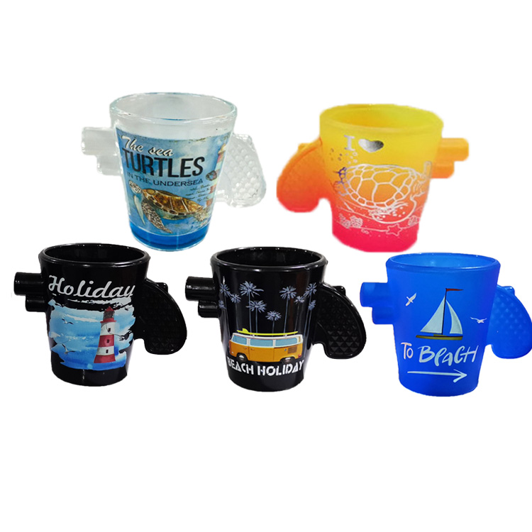 Custom personalized logo 2oz shot glass sublimation full printing tourist souvenir shot glass