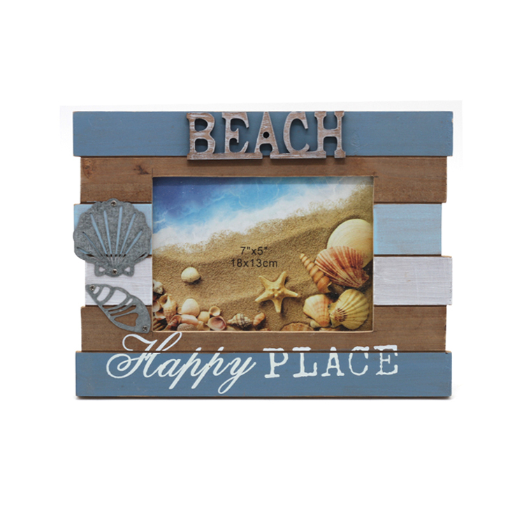 Custom Logo Beach Tourist Souvenir Wood Picture Photo Frame For Home Decor