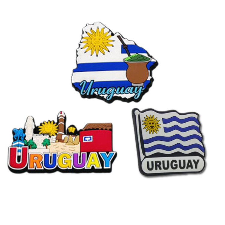 Custom Design Travel Gift Refrigerator Magnet Soft PVC Rubber Fridge Magnet Uruguay Souvenir PVC Fridge Magnet