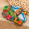 Custom Logo Epoxy MDF Wood Valparaíso Lima Cusco Souvenir Magnet Chile Souvenir Fridge Magnet