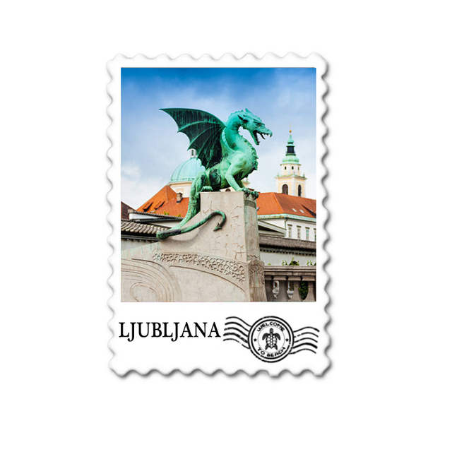 Resin Dragon Bridge Ljubljana Slovenia Souvenir Fridge Magnet