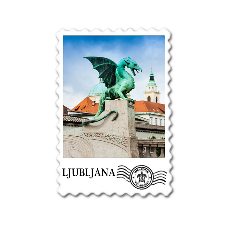 Resin Dragon Bridge Ljubljana Slovenia Souvenir Fridge Magnet