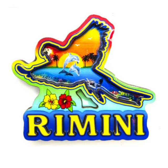 MDF Wooden Coastal City Parrot Italy Souvenir Rimini Fridge Magnet