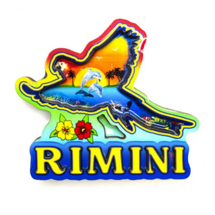 MDF Wooden Coastal City Parrot Italy Souvenir Rimini Fridge Magnet