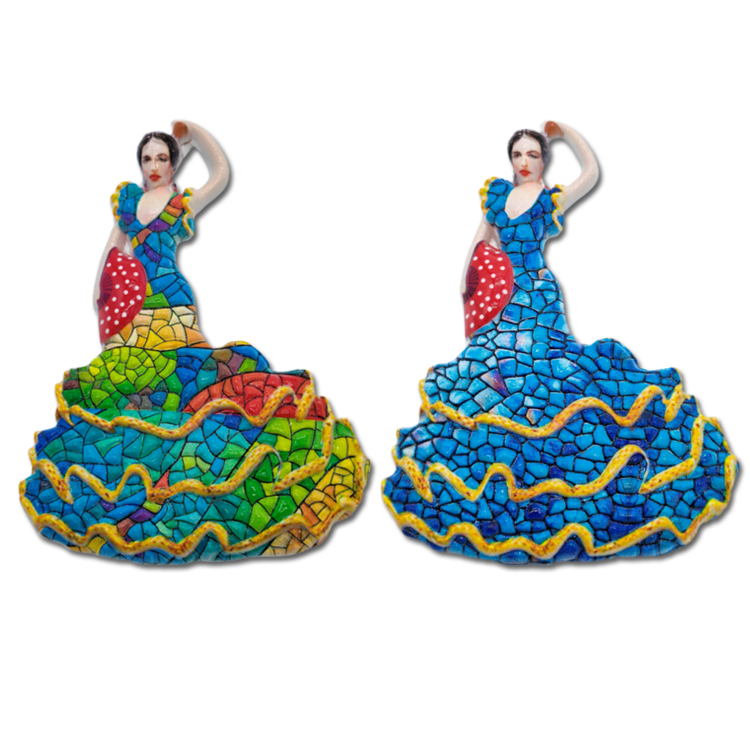 Resin Spain Dancing Girl Design Barcelona Valencia Souvenir Fridge Magnet