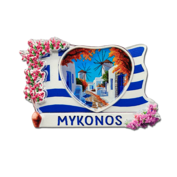 Wholesale Customized Resin 3d Crete Santorini Greece Souvenir Fridge Magnet