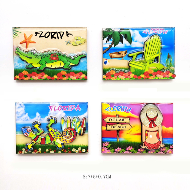 Caribbean Beach Tourist Souvenir Wood Magnet Trinidad and Tobago Souvenir Fridge Magnet