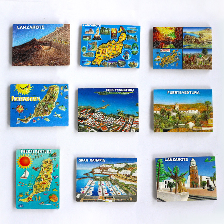 Customized Resin 3D Souvenir Magnet Spain Tenerife Mallorca Souvenirs Fridge Magnet