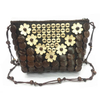 Dominican Jamaica Caribbean Vintage Women Handmade Beaded Coconut Shell Handbag