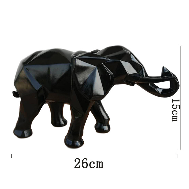 Nordic Geometric Abstract Home Animal Sculpture Ornament Desktop Decoration Resin Gold Elephant Statue