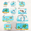 Custom Printing Pattern Tourist Beach Souvenir PU Leather Coin Pouch Turtle Coin Bag Wholesale