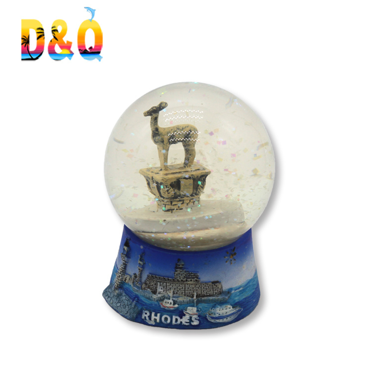 Customized Resin 3D Landscape Santorini Greece Souvenir Snow Globe