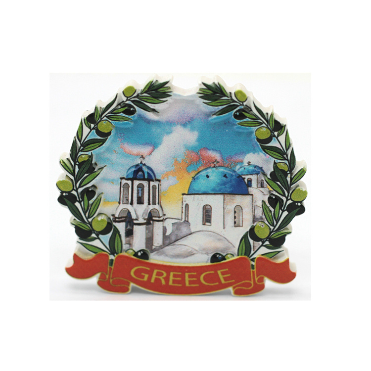 Customized Resin 3D Landscape Santorini Greece Souvenir Snow Globe