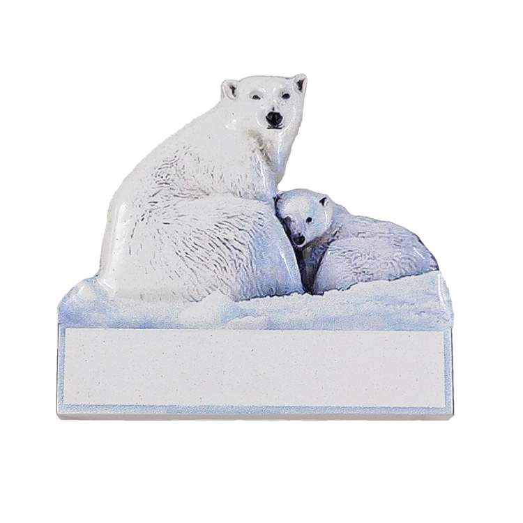 Custom Logo Printed Resin Norway Alaska Sweden Travel Souvenir Polar Bear Fridge Magnet