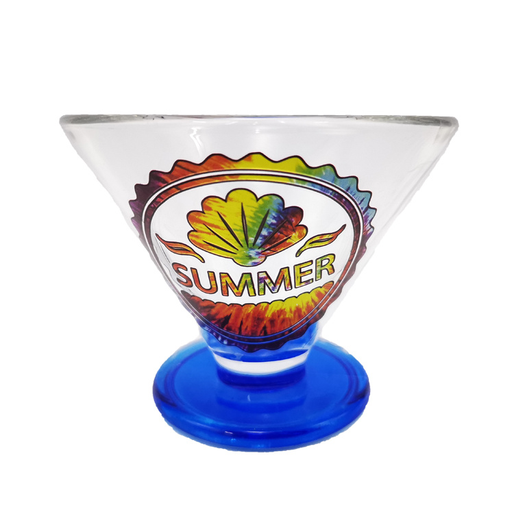 Custom Logo Party Decor Tourist Beach Souvenir Glass Ice Cream Cup