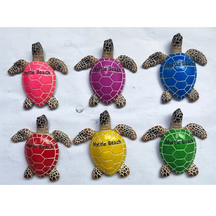 Customized Beach Tourist Souvenir Resin Sea Turtle 3D Magnets