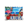 Custom Tropical Beach Flamingo Wood Fridge Magnet Tourist Souvenir Aruba